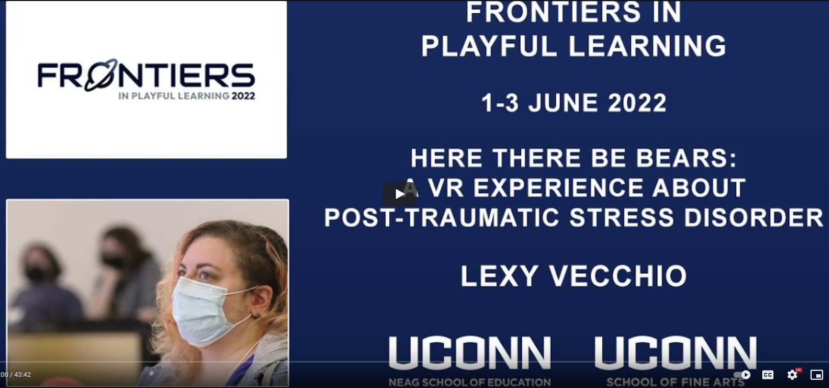 Thumbnail image of a frame from a Youtube video with the UCONN logo and Lexy featured on the frame